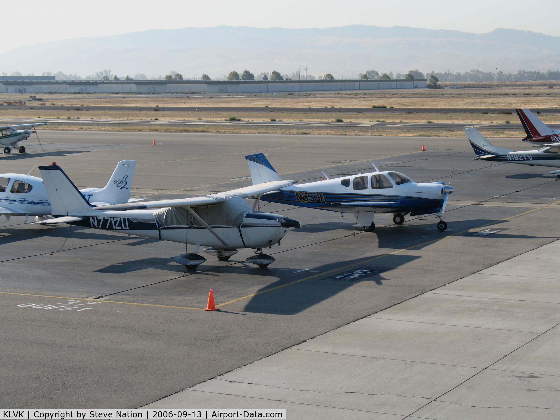 Livermore Municipal Airport (LVK) - Visitor's Ramp @ Livermore, CA from observation deck
