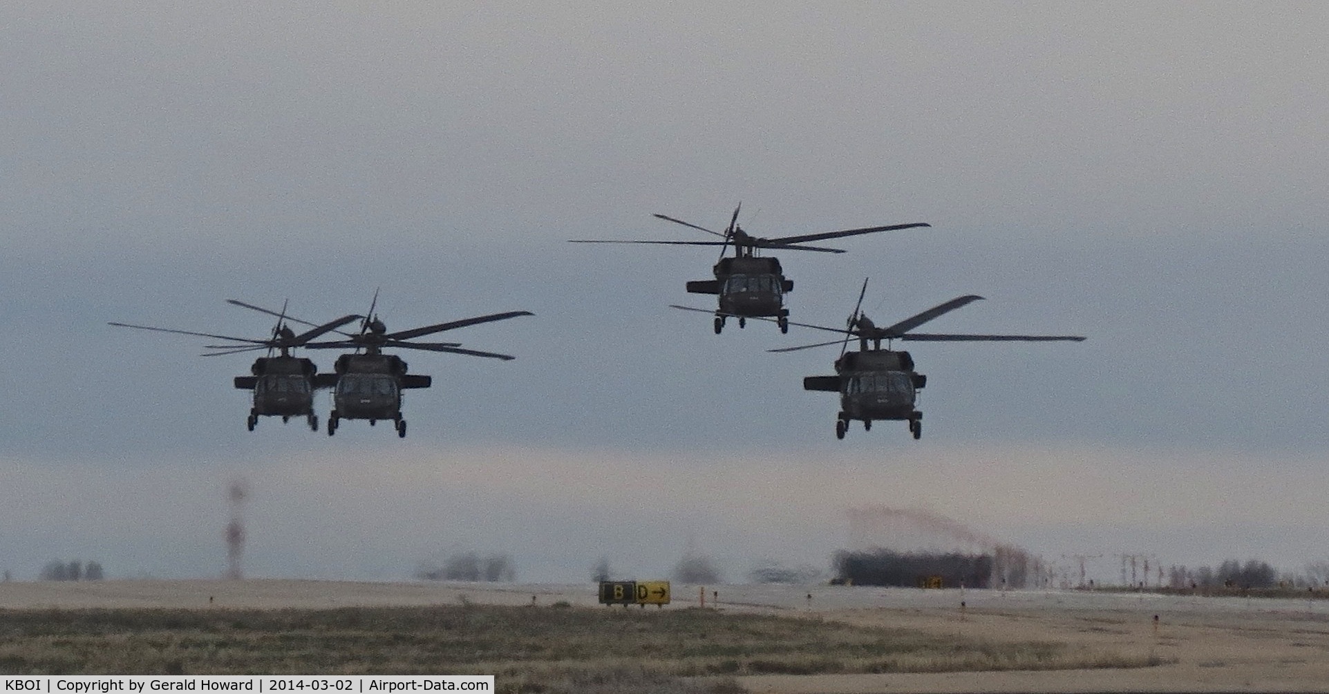 Boise Air Terminal/gowen Fld Airport (BOI) - UH-60s from the 1-183rd AVN BN, Idaho Army National Guard departing Bravo.
