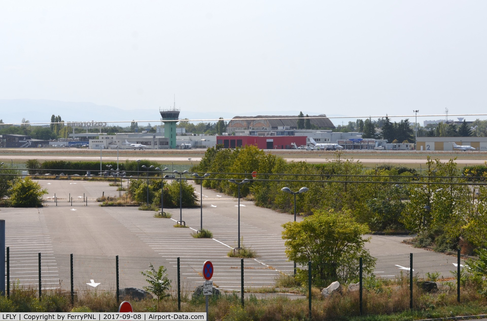 Lyon Bron Airport, Lyon France (LFLY) - Lyon Bron airport seen from the trade fair site.