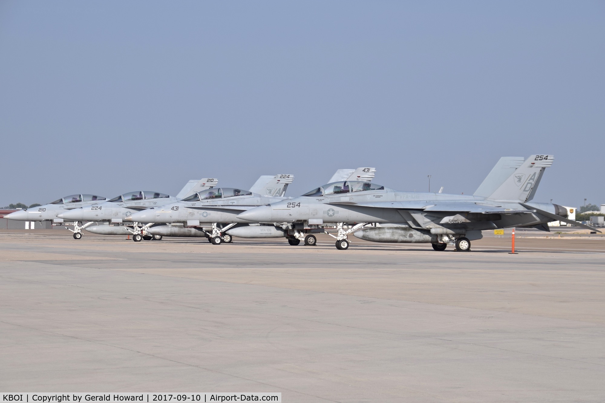 Boise Air Terminal/gowen Fld Airport (BOI) - Parked on the South GA ramp, F/A-18s from VFA-106 
