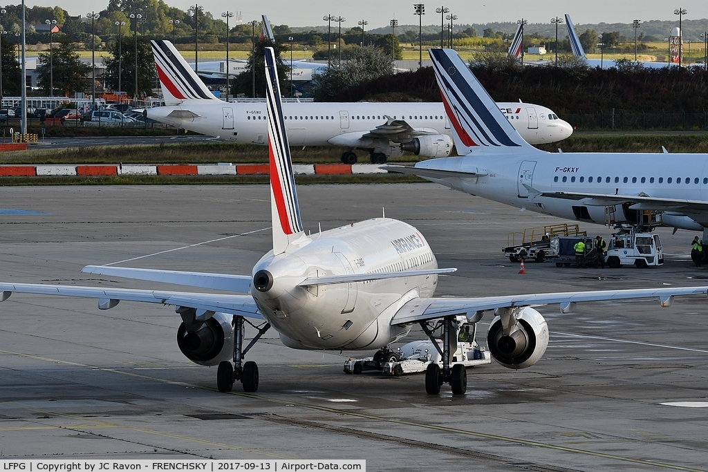 Paris Charles de Gaulle Airport (Roissy Airport), Paris France (LFPG) - Hub Air France CDG terminal 2F, 	AF1494 pushback to Budapest (BUD)	
