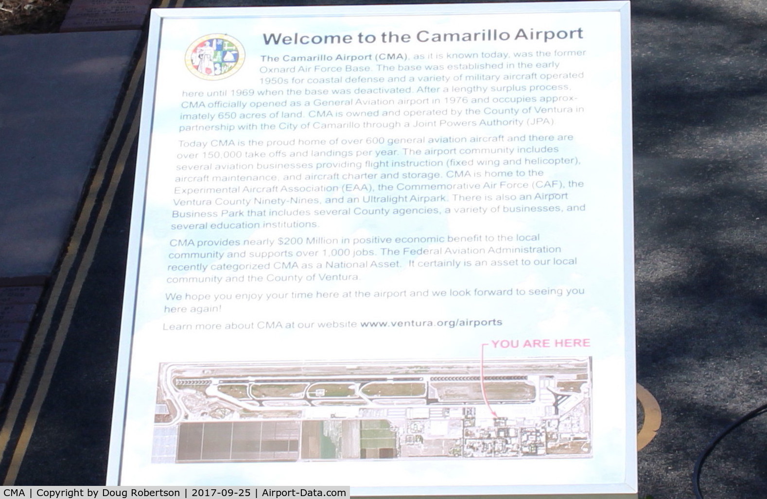 Camarillo Airport (CMA) - Welcome to KCMA Airport-in the Aircraft Viewport. 
