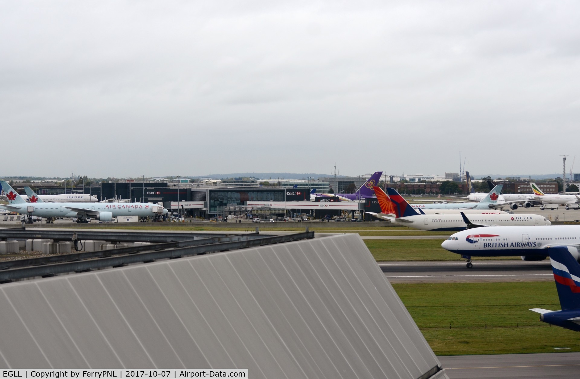 London Heathrow Airport, London, England United Kingdom (EGLL) - Heathrow Terminal 2 seen from T4