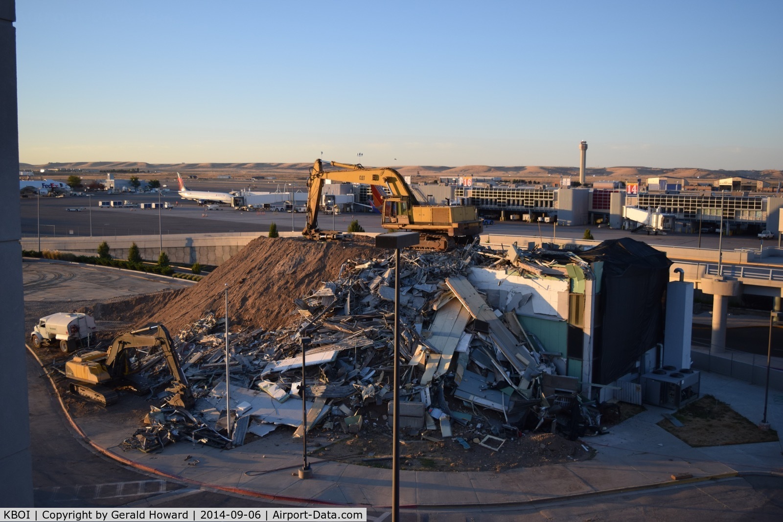 Boise Air Terminal/gowen Fld Airport (BOI) - Almost finished with old tower removal. Soon to be more parking spaces.