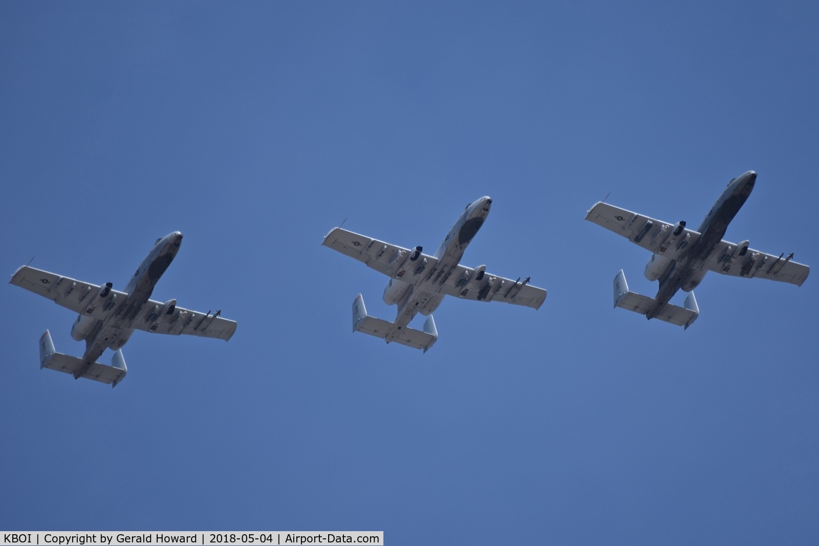Boise Air Terminal/gowen Fld Airport (BOI) - Flight of three A-10s from the 190th Fighter Sq., Idaho ANG flying the downwind for RWY 10R.