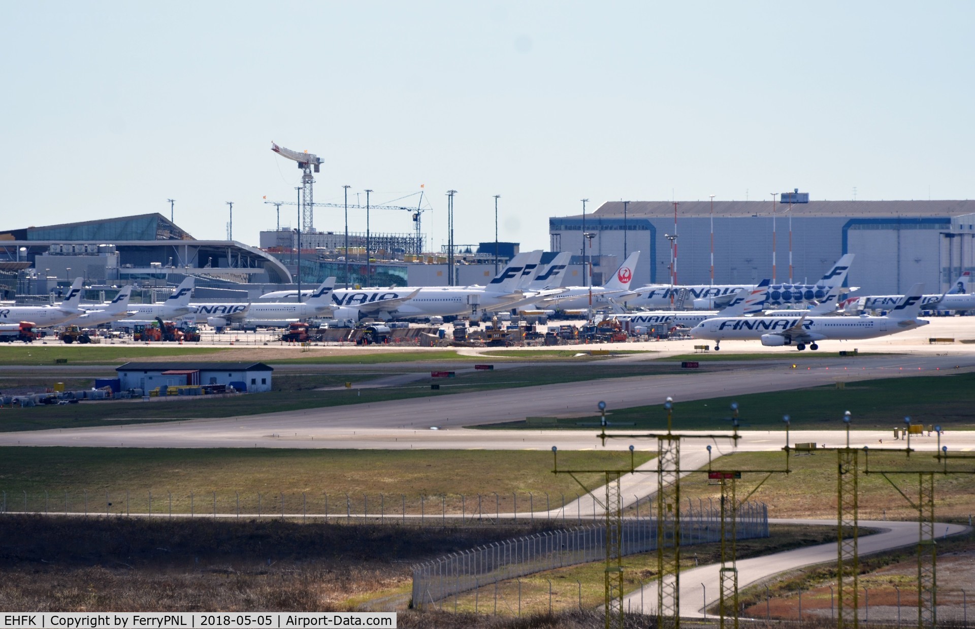 EHFK Airport - Hesinki fills up during afternoon rush hour. Seen from runway 22L .
