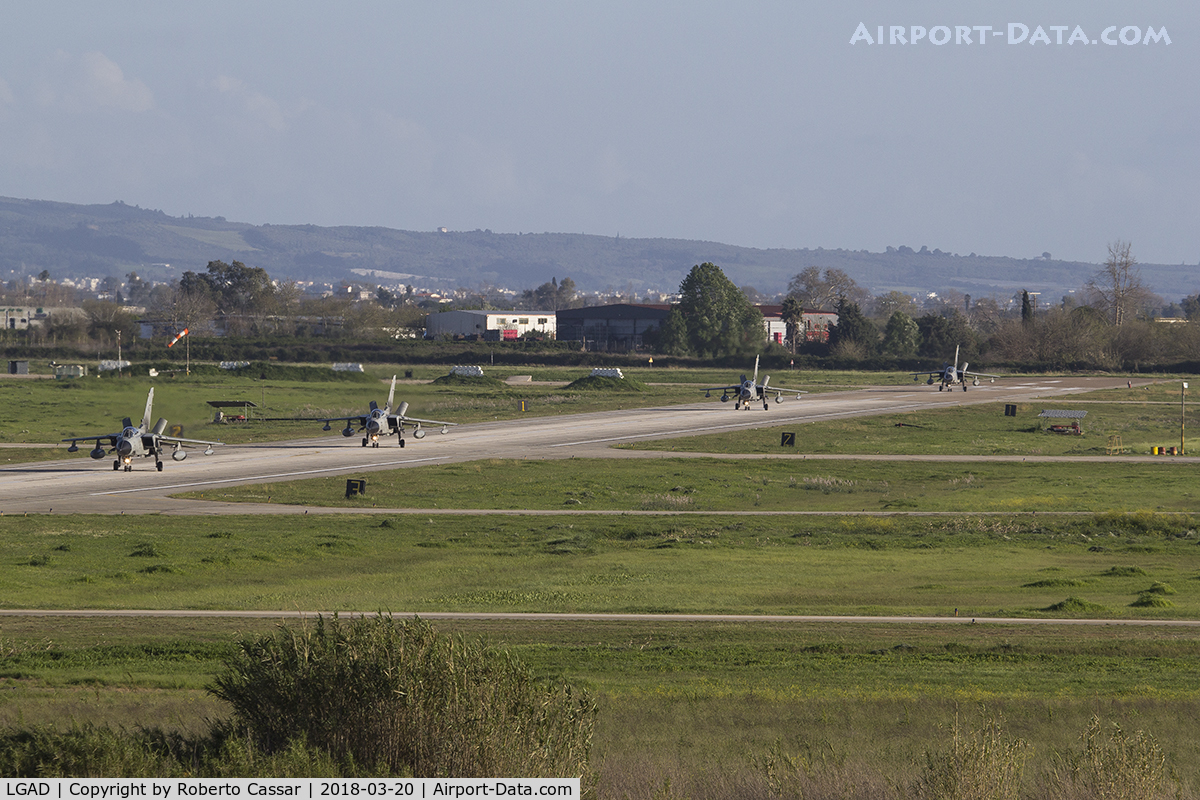 Andravida Airport, Andravida Greece (LGAD) - Italian Tornados returning to their stands during Exercise Iniochos 2018.