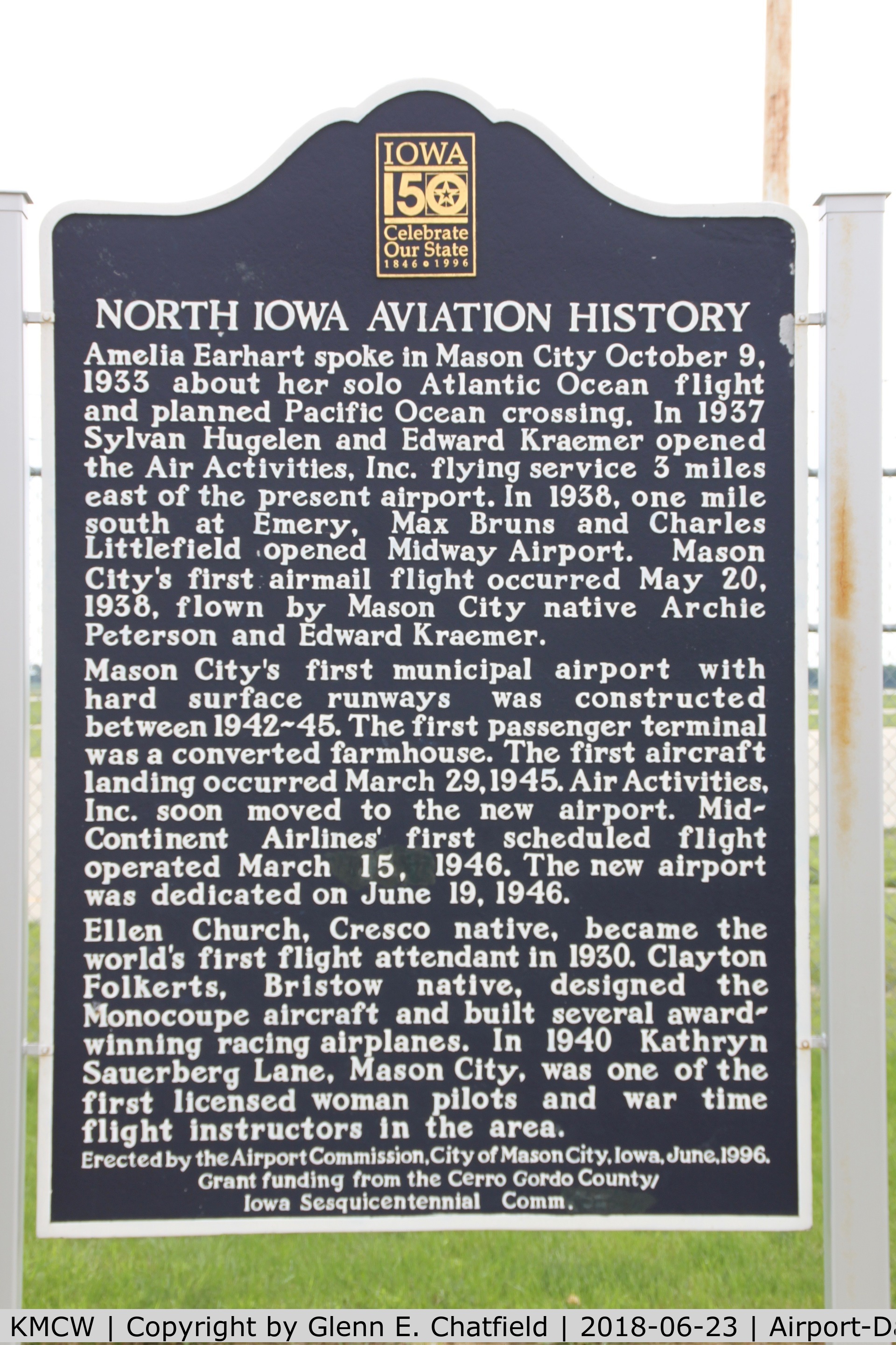 Mason City Municipal Airport (MCW) - History of aviation in Iowa
