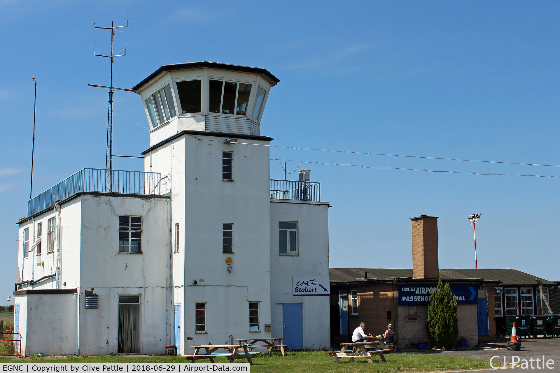 Carlisle Airport, Carlisle, England United Kingdom (EGNC) - The WWII Tower at Carlisle. Still in use along with the 'Cafe Stobart' within. Tower and cafe to become redundant in September 2018 when the new airport buildings open.