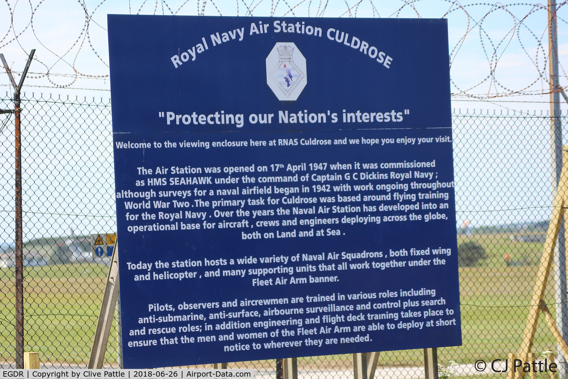 RNAS Culdrose Airport, Helston, England United Kingdom (EGDR) - Display sign at the visitor viewing area at RNAS Culdrose