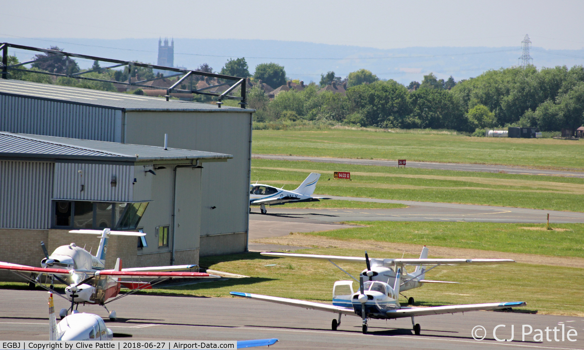 Gloucestershire Airport, Staverton, England United Kingdom (EGBJ) - General view looking west at EGBJ
