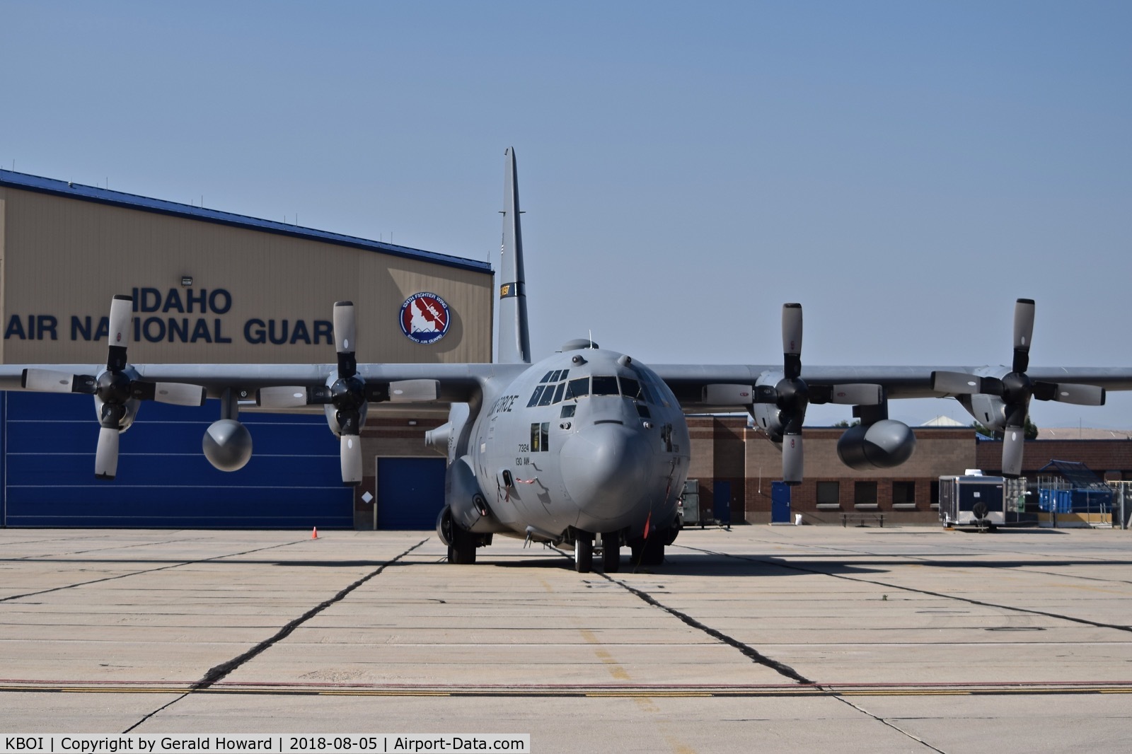 Boise Air Terminal/gowen Fld Airport (BOI) - C-130 from the West Virginia ANG parked on the Idaho ANG ramp.
