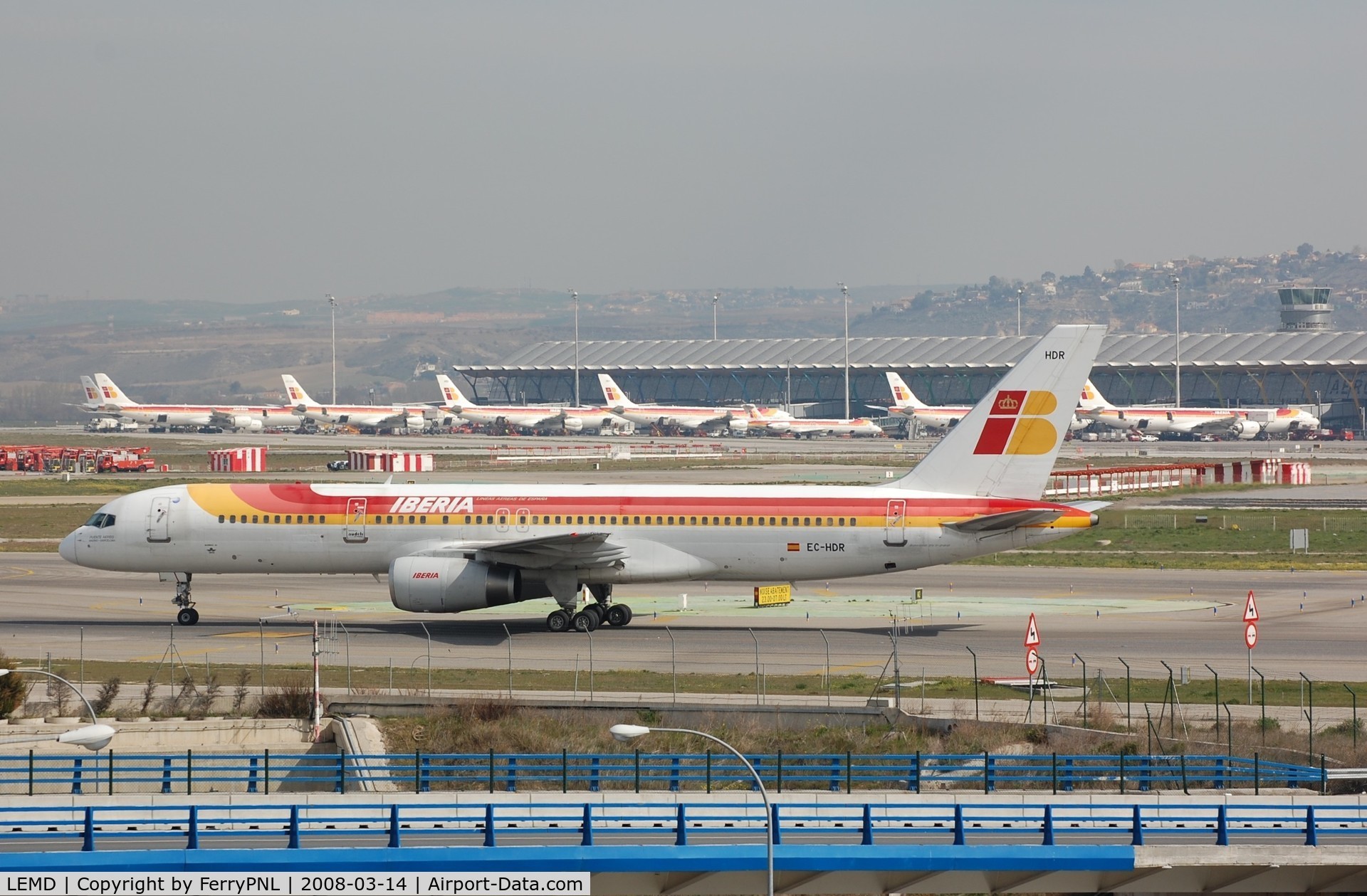 Barajas International Airport, Madrid Spain (LEMD) - View of IB terminal with long haul flights in the background.