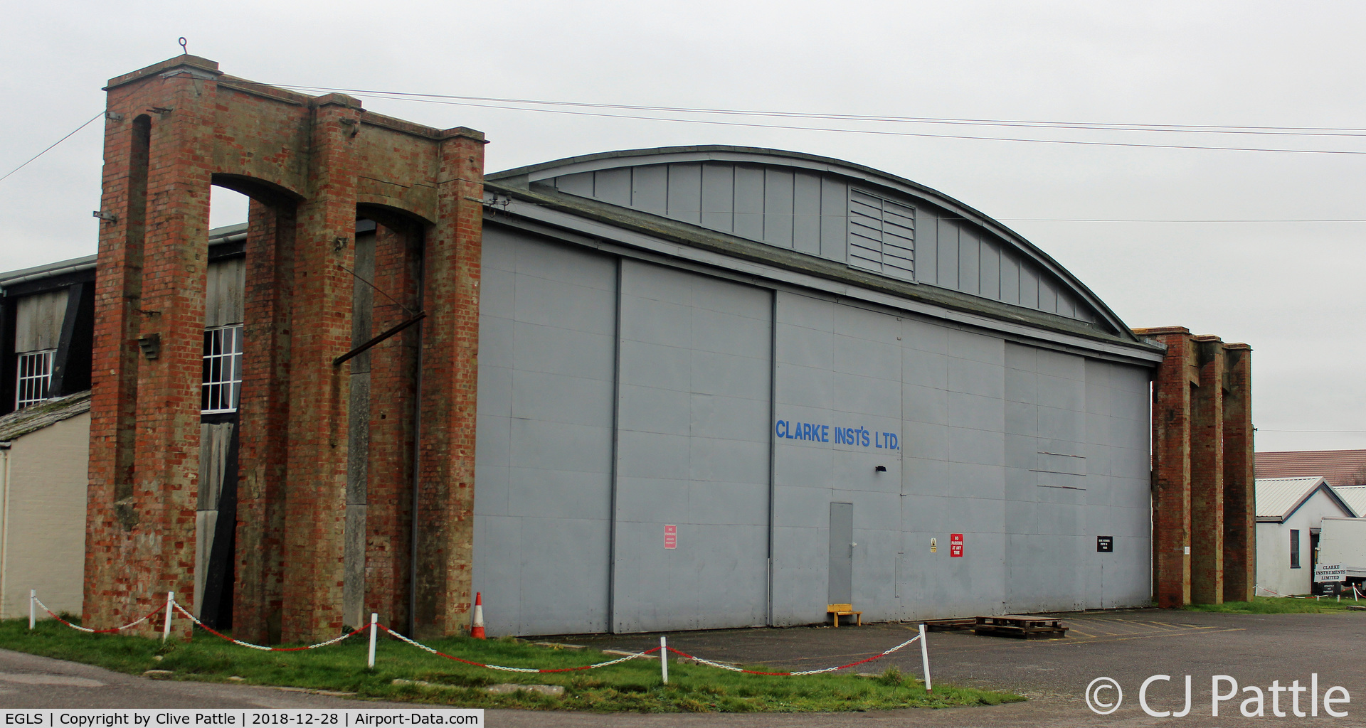 Old Sarum Airfield Airport, Salisbury, England United Kingdom (EGLS) - One of the WWII hangars at Old Sarum