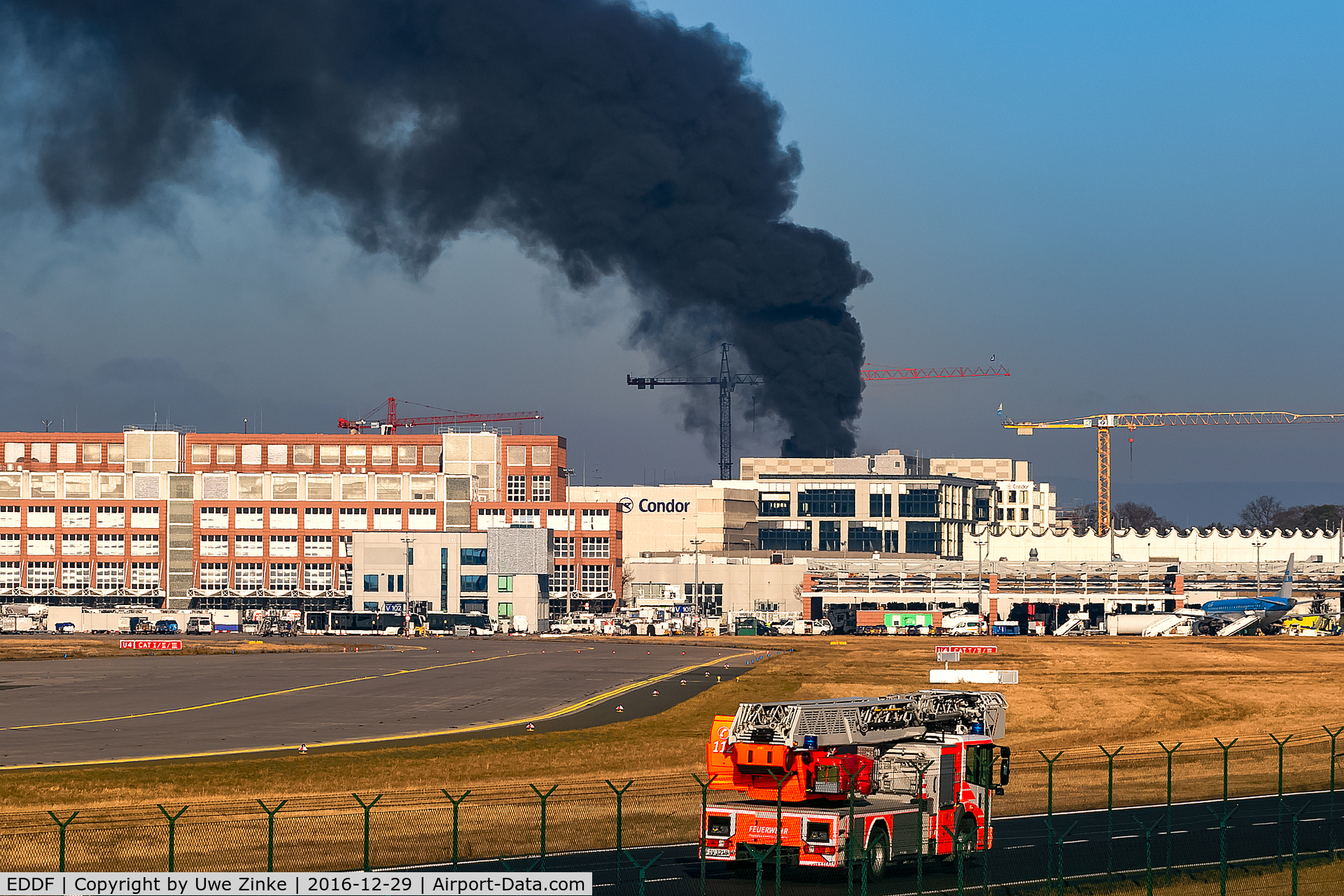 Frankfurt International Airport, Frankfurt am Main Germany (EDDF) - A Condor cabin simulator was burning down. Nobody was injured!!!