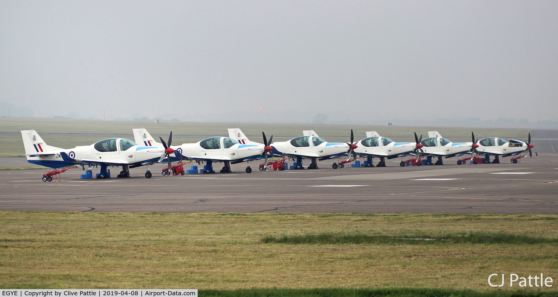 RAF Barkston Heath Airport, Grantham, England United Kingdom (EGYE) - Grob Prefect line-up @ Barkston Heath