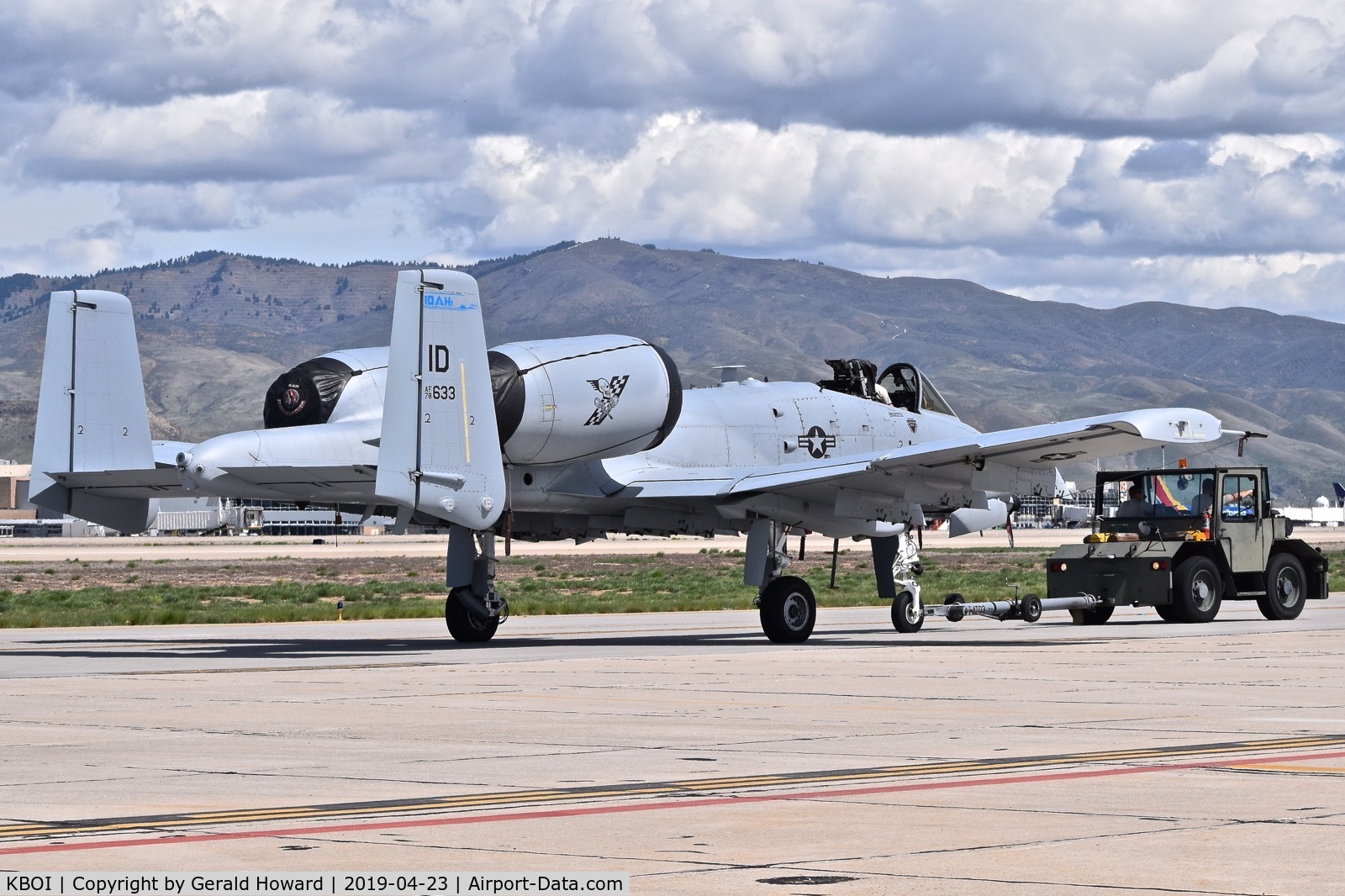Boise Air Terminal/gowen Fld Airport (BOI) - A-10C from the Idaho ANG towed for maintenance.