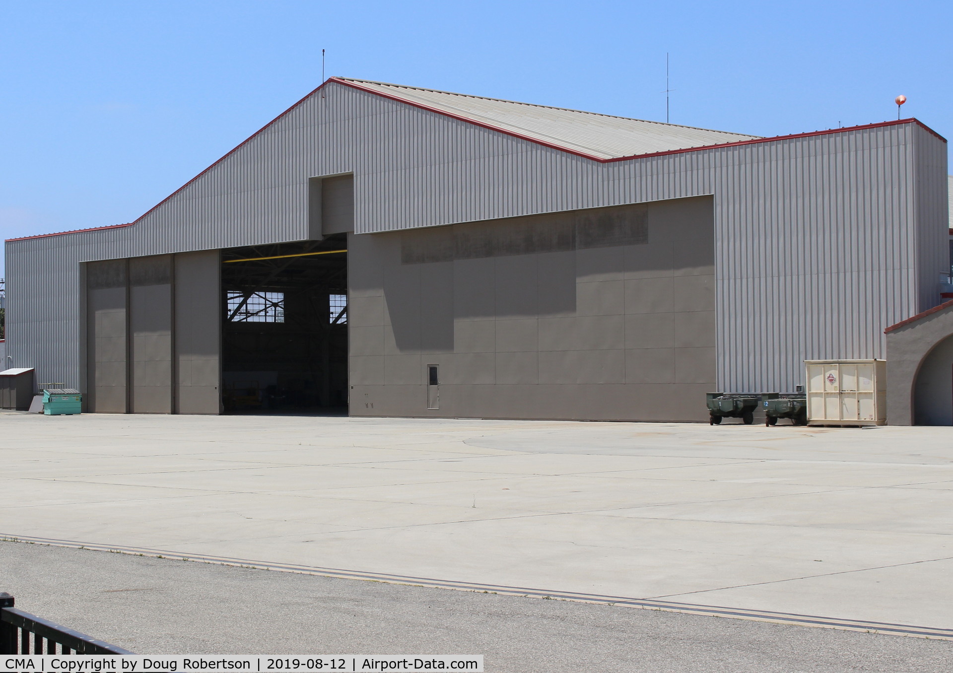 Camarillo Airport (CMA) - This entire hangar now is occupied by the Ventura County Fire Department Helicopter Unit with the ramps at each end; formerly just western half and western ramp were occupied by them.
