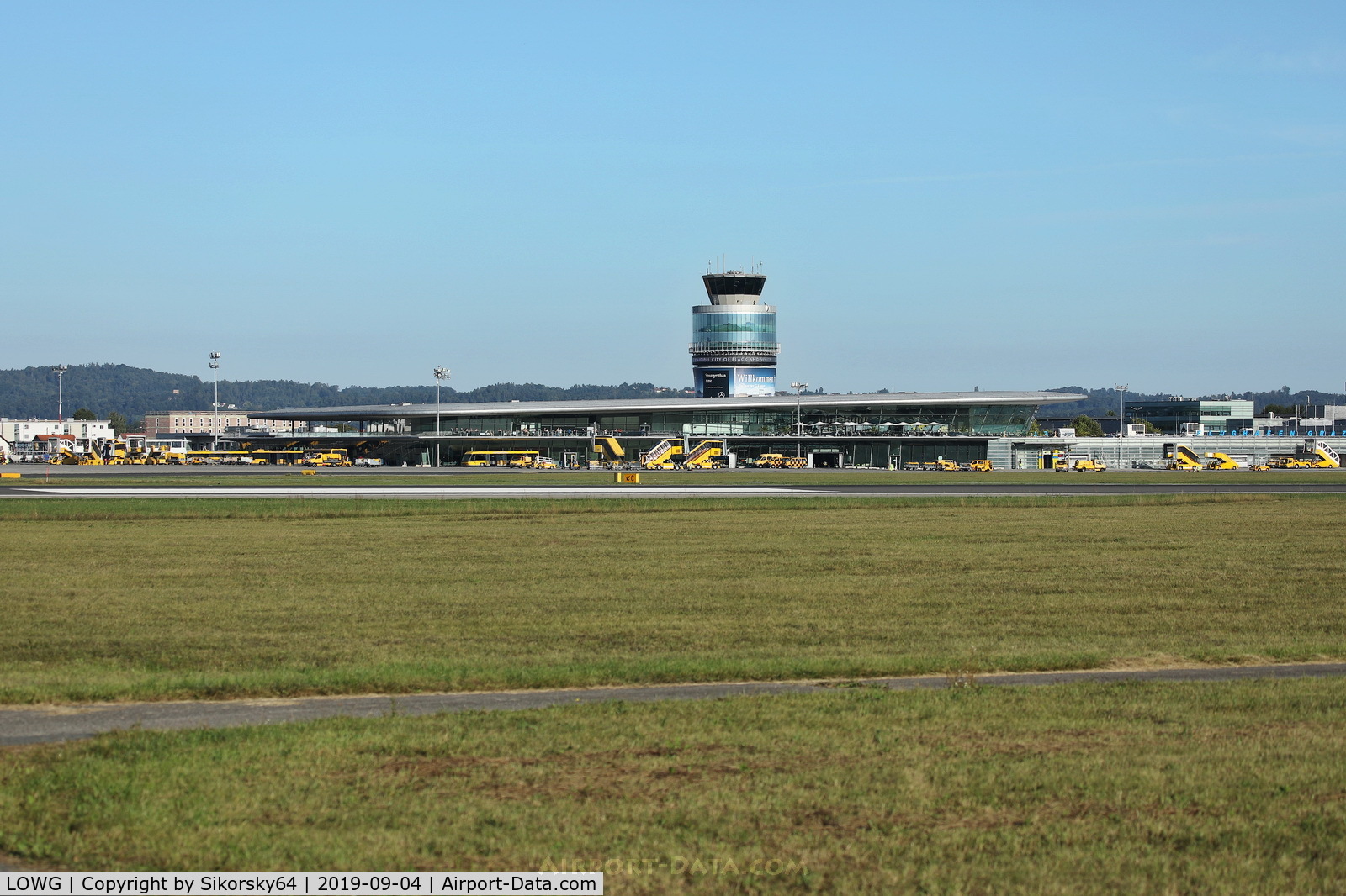 Graz Airport, Graz Austria (LOWG) - The Tower and  Apron.