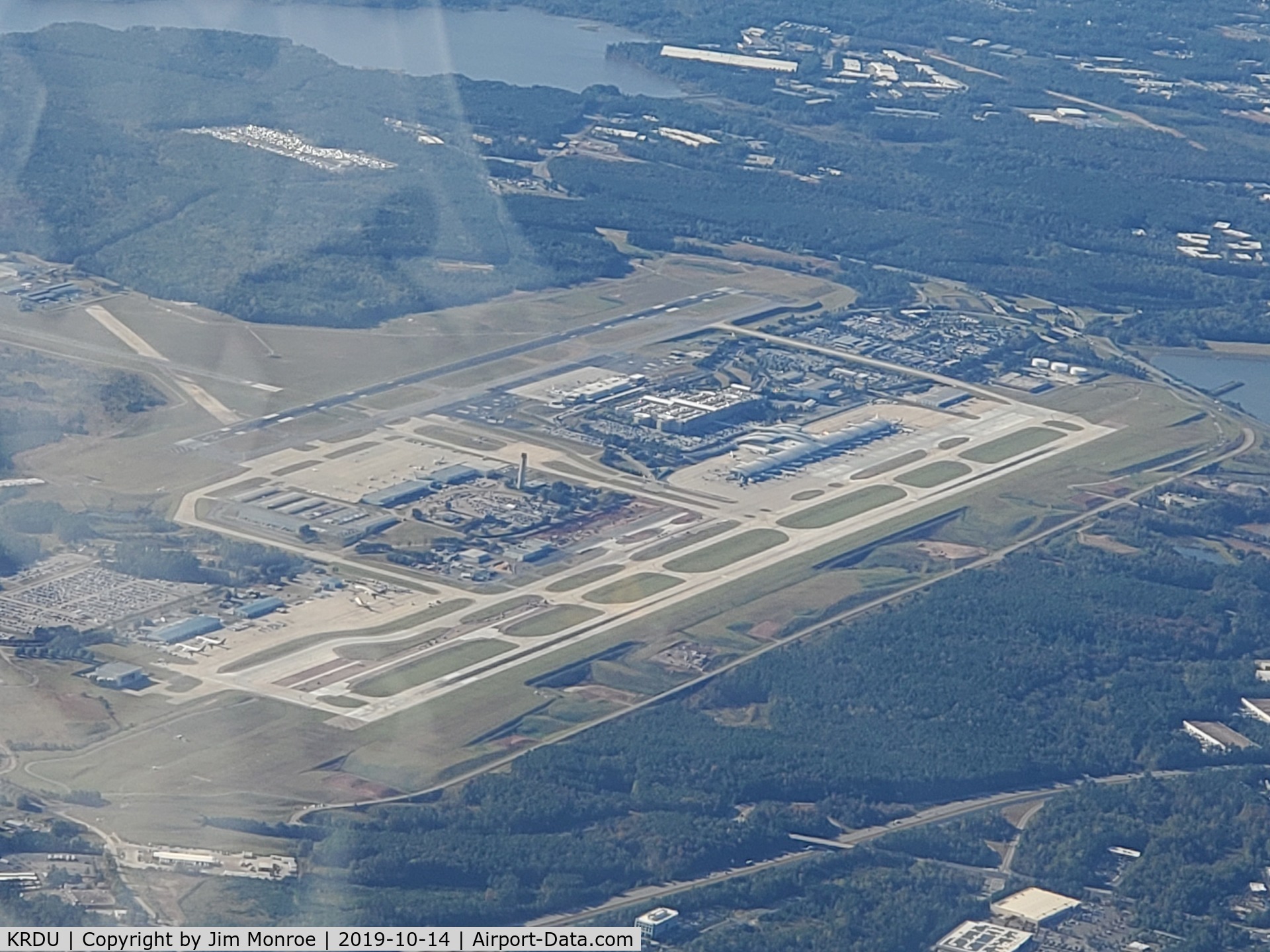 Raleigh-durham International Airport (RDU) - On an ANgel Flight from Suffolk, Virginia to Monroe, NC. Taken from 8,000 feet MSL.