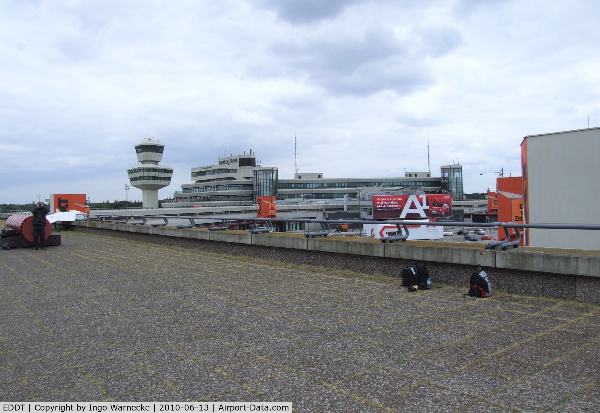 Tegel International Airport (closing in 2011), Berlin Germany (EDDT) - visitors terrace at the hexagonal main terminal at Berlin Tegel airport