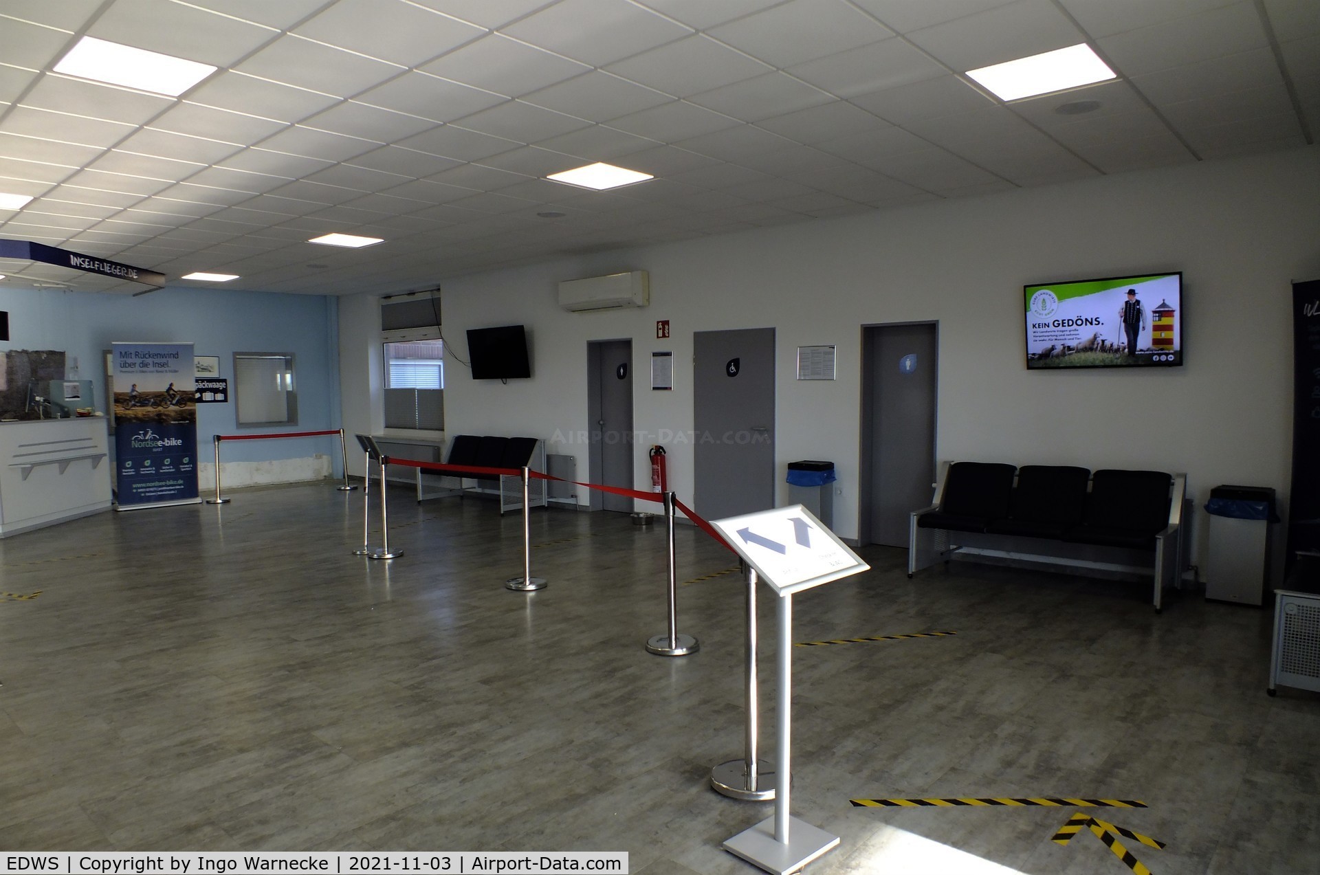 EDWS Airport - inside the terminal at Norden-Norddeich airfield