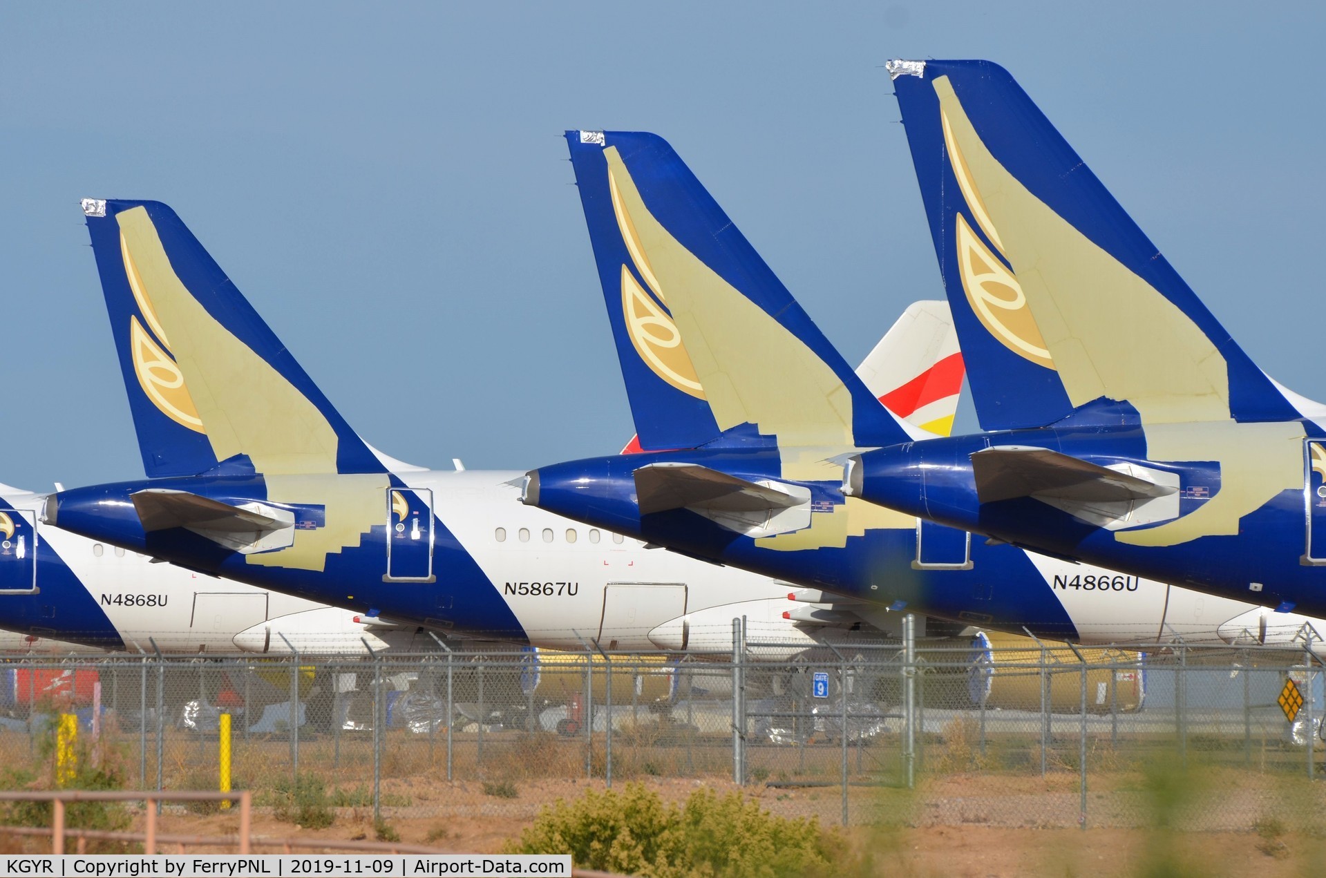 Phoenix Goodyear Airport (GYR) - United is the new owner of these former Shaheen A319's