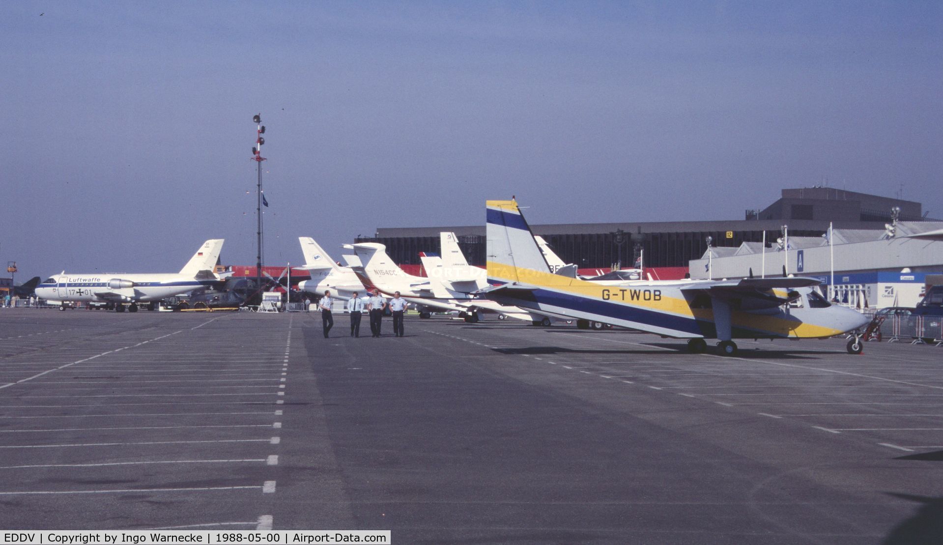 Hanover/Langenhagen International Airport, Hanover Germany (EDDV) - static exhibition area of the Internationale Luftfahrtaustellung ILA 1988, Langenhagen airport