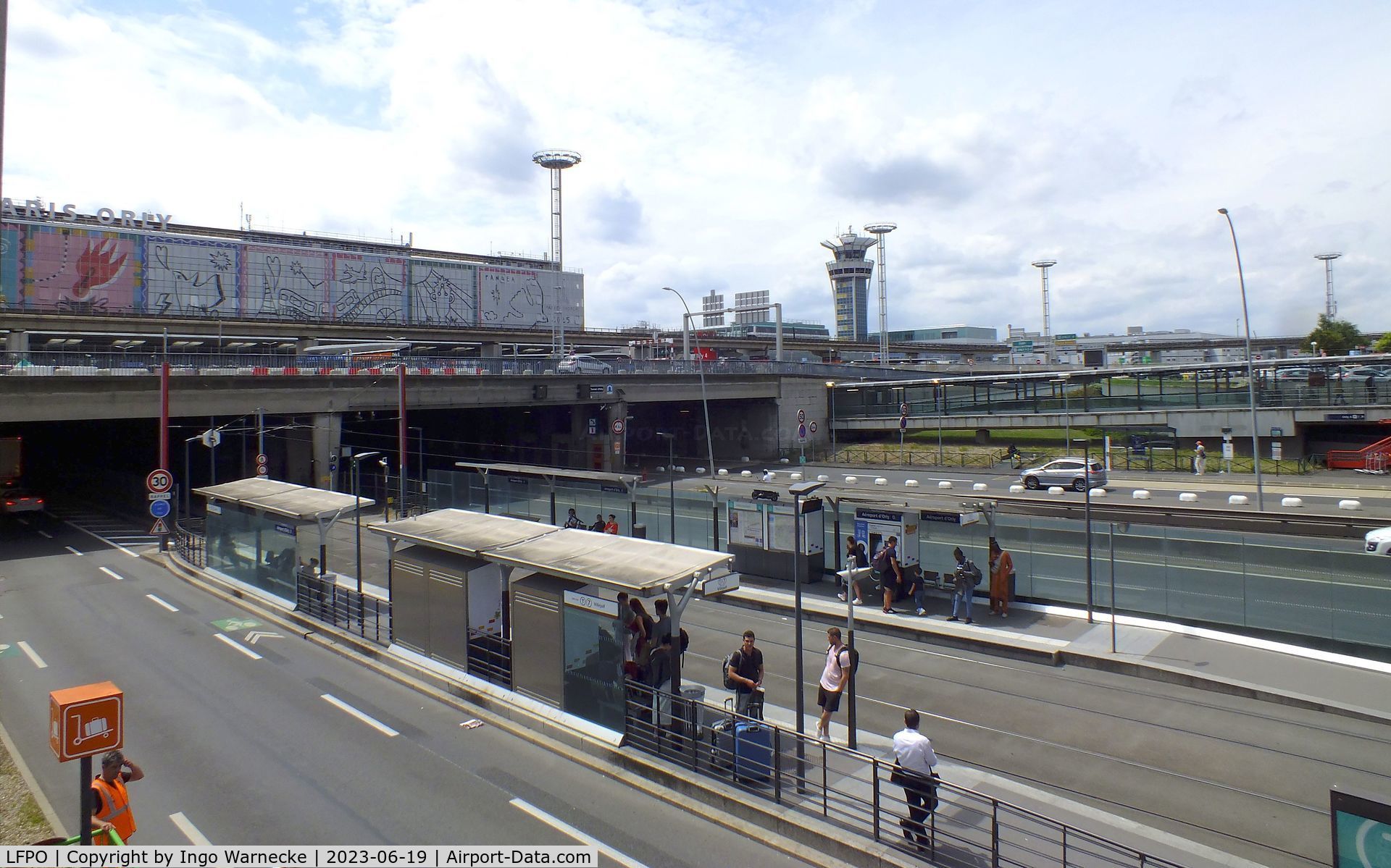 Paris Orly Airport, Orly (near Paris) France (LFPO) - landside view of the terminal, tower and airport tram station at Paris/Orly airport