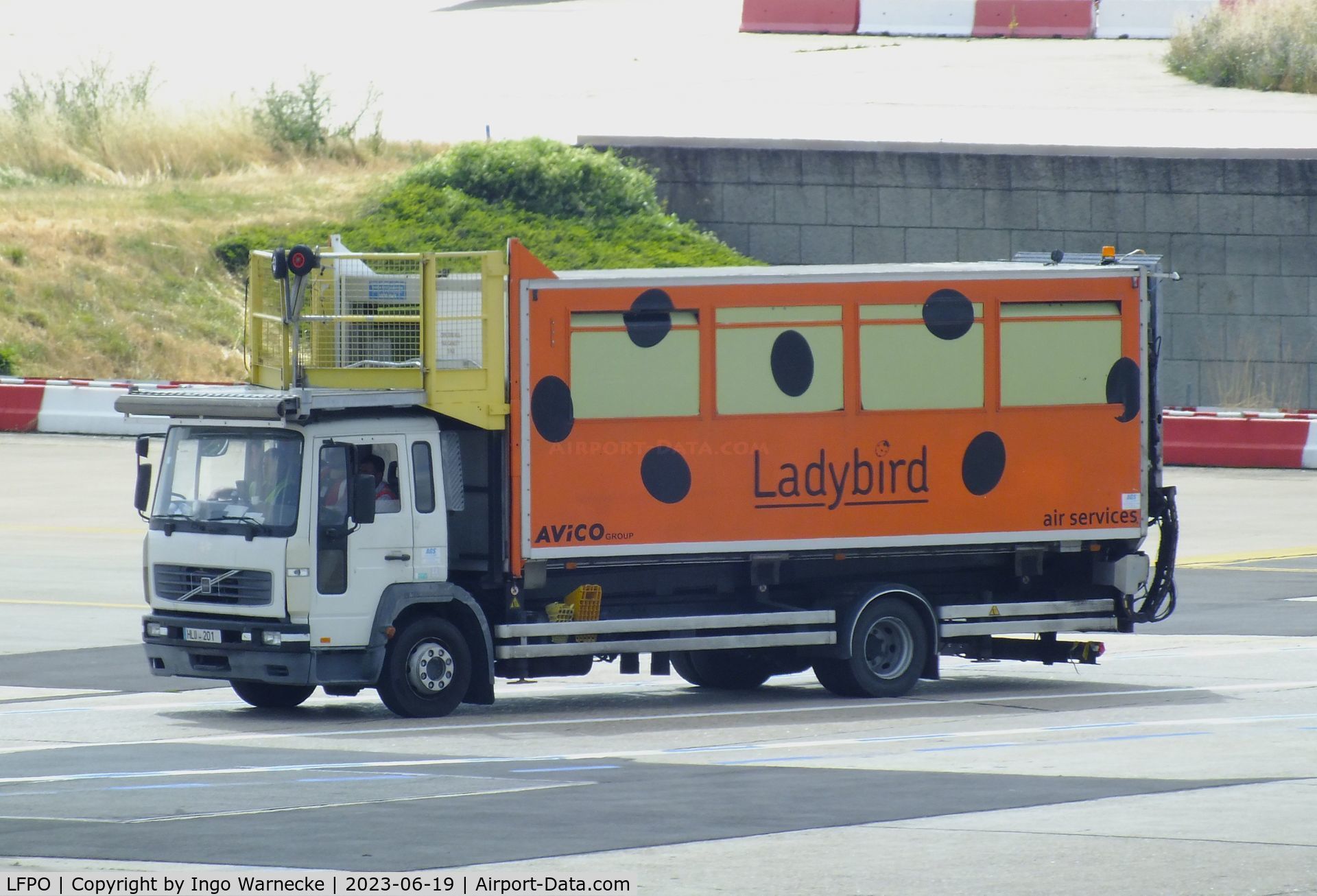 Paris Orly Airport, Orly (near Paris) France (LFPO) - airliner cleaning crew truck at Paris/Orly airport