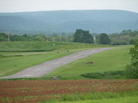 Penns Cave Airport (N74) - approach end to rwy7 from the next hill over - by Sam Andrews