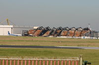 Brussels Airport, Brussels / Zaventem   Belgium (BRU) - Hangar 40 , one month after May 05, 2006 fire - by Daniel Vanderauwera