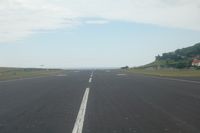 Corvo Airport, Corvo Island Portugal (CVU) - Turning onto the runway at CVU (seen from DO 228, CS-TGO) - by Micha Lueck