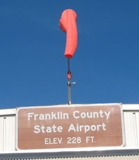 Franklin County State Airport (FSO) - windsock on hangar - by Timothy Aanerud