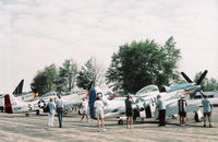 Willow Run Airport (YIP) - P-51s lined up - by Florida Metal