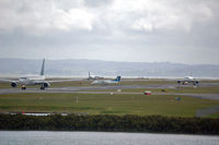 Auckland International Airport, Auckland New Zealand (AKL) - A 320-200, two B 767-300, and a DHC 8 - all of Air NZ - at home - by Micha Lueck