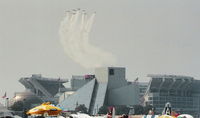 Burke Lakefront Airport (BKL) - 7 trick planes fly over Browns Stadium - by Florida Metal