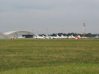 Farnborough Airfield Airport, Farnborough, England United Kingdom (EGLF) - The terminal and biz-jets at Farnborough, Hants, UK - by Pete Hughes