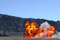 Nellis Afb Airport (LSV) - Pyrotechnics at Aviation Nation 2006. - by Brad Campbell