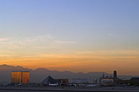 Mc Carran International Airport (LAS) - McCarran Airport as seen from the Sunset Viewing Area. - by Brad Campbell