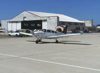 Camarillo Airport (CMA) - Transient parking Piper Cherokee in front of Waypoint Cafe-overnight parking fee - by Doug Robertson