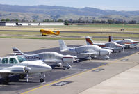 Livermore Municipal Airport (LVK) - Aircraft parked near the Terminal. - by Bill Larkins