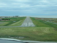 Tangier Island Airport (TGI) - very short final.  Don't forget the hump. - by Sam Andrews