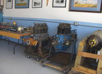 Santa Paula Airport (SZP) - Early DeHavilland Aircraft Engines in Watson Hangar-Aviation Museum of Santa Paula, from left to right-DH Gipsy 1, DH Gipsy 2, DH Gipsy 2 - by Doug Robertson