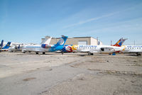 Calgary International Airport, Calgary, Alberta Canada (CYYC) - some stored crj´s - by Yakfreak - VAP
