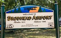 Brodhead Airport (C37) - Airport sign on the flight line - by Mike Madrid