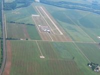 Pickaway County Memorial Airport (CYO) - Looking S from 3000' with Yellow Bud VOR (XUB-112.5) in the foreground. - by Bob Simmermon