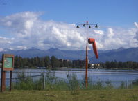 Lake Hood Seaplane Base (LHD) - Lighted windsock for E-W 4,540' X 188' fresh water landing lane-at east end - by Doug Robertson