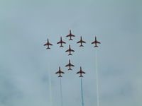 RAF Fairford Airport, Fairford, England United Kingdom (FFD) - Red Arrows @ Royal International Air Tattoo 2003 - by Steve Staunton