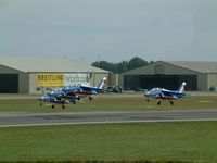 RAF Fairford Airport, Fairford, England United Kingdom (FFD) - Patrouille de France displaying at RIAT Fairford 2004 - by Steve Staunton